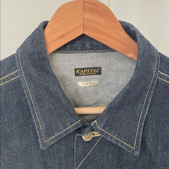 Men’s Kapital Blue Denim Long Jacket Size 42 - Picture 3 of 6